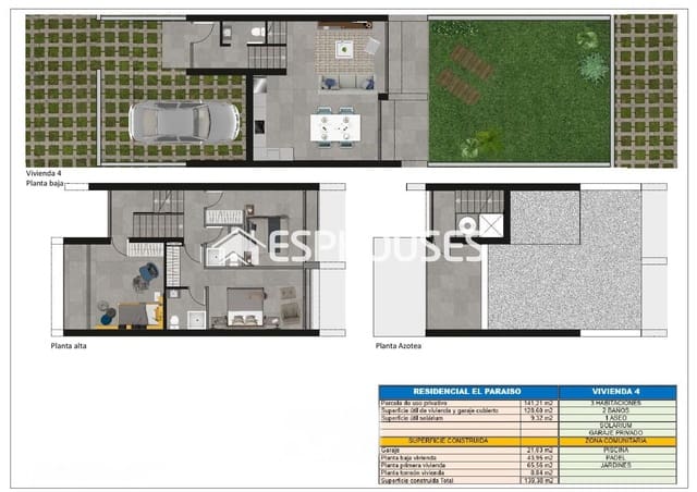 3 sovrum Bungalow till salu i Cometa - Carrió, Calpe / Calp med pool garage - 465 000 € (Ref: 8001029)