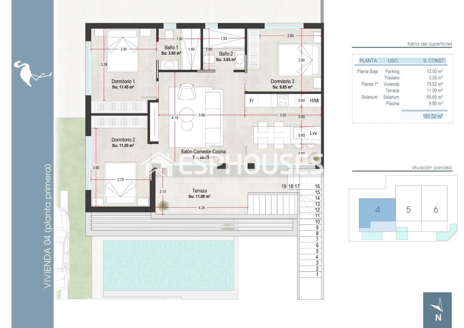 3 sovrum Lägenhet till salu i Santiago de la Ribera med pool garage - 520 000 € (Ref: 8258866)