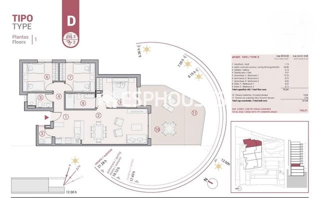 3 sovrum Lägenhet till salu i Canuta, Calpe / Calp med pool garage - 390 000 € (Ref: 8386664)