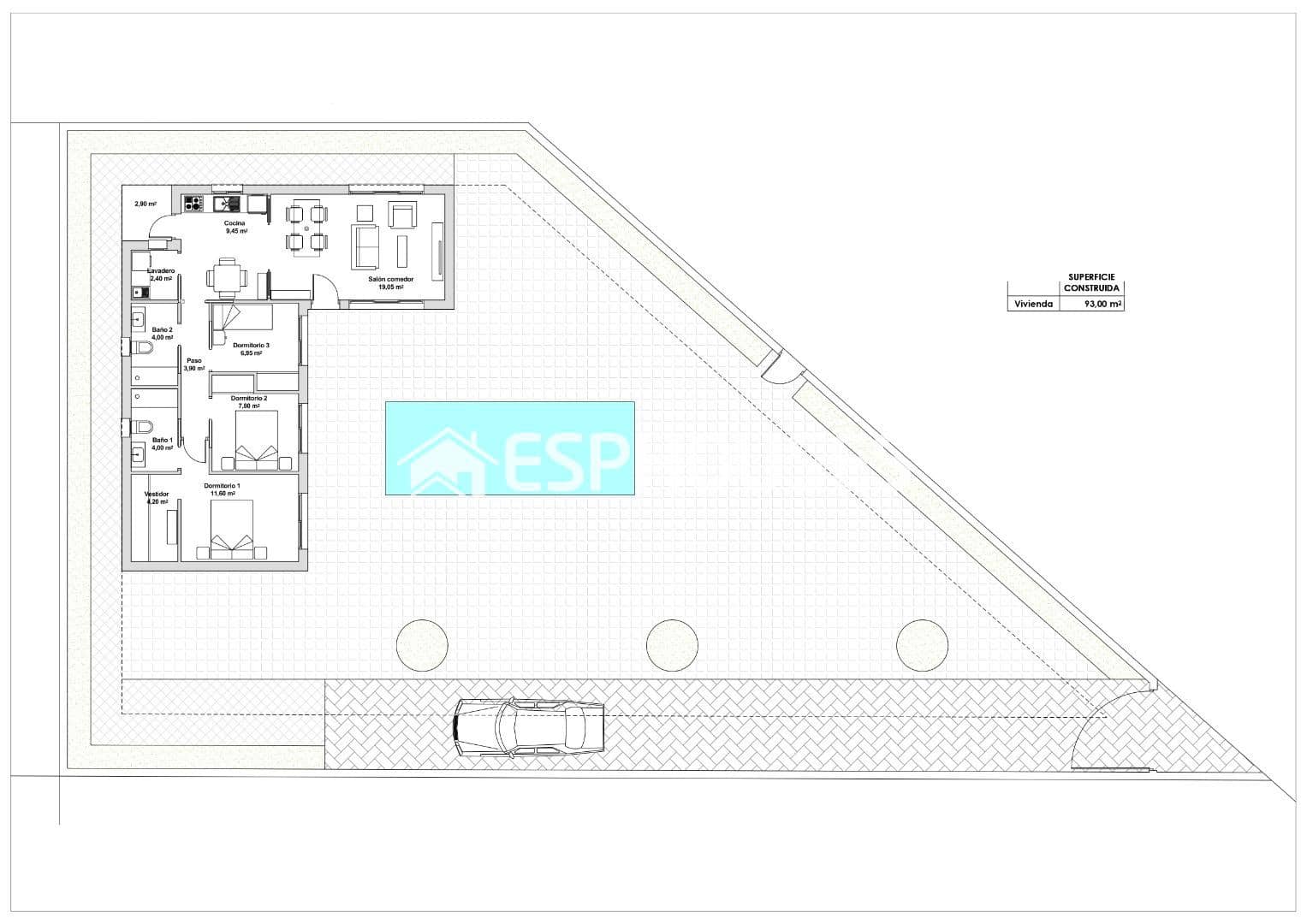 3 slaapkamer Villa te koop in Mazarron met zwembad garage - € 329.000 (Ref: 8760134)