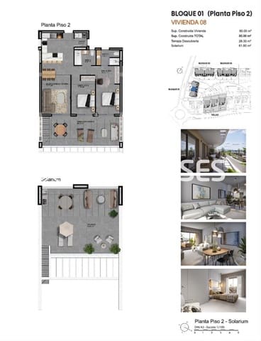 2 Zimmer Apartment zu verkaufen in Balcón de Finestrat - Terra Marina, Finestrat mit Pool Garage - 485.000 € (Ref: 9444089)