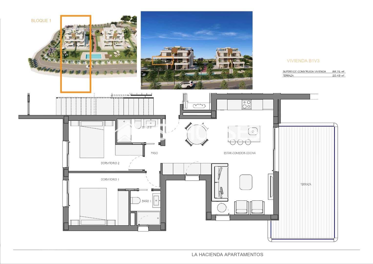 2 Zimmer Apartment zu verkaufen in Hacienda del Alamo mit Pool Garage - 186.900 € (Ref: 9444160)