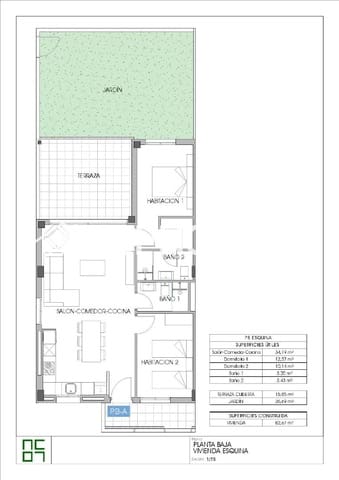 2 soverom Leilighet til salgs i Centro Urbano, La Villajoyosa / Vila Joiosa med svømmebasseng garasje - € 369 000 (Ref: 9444168)