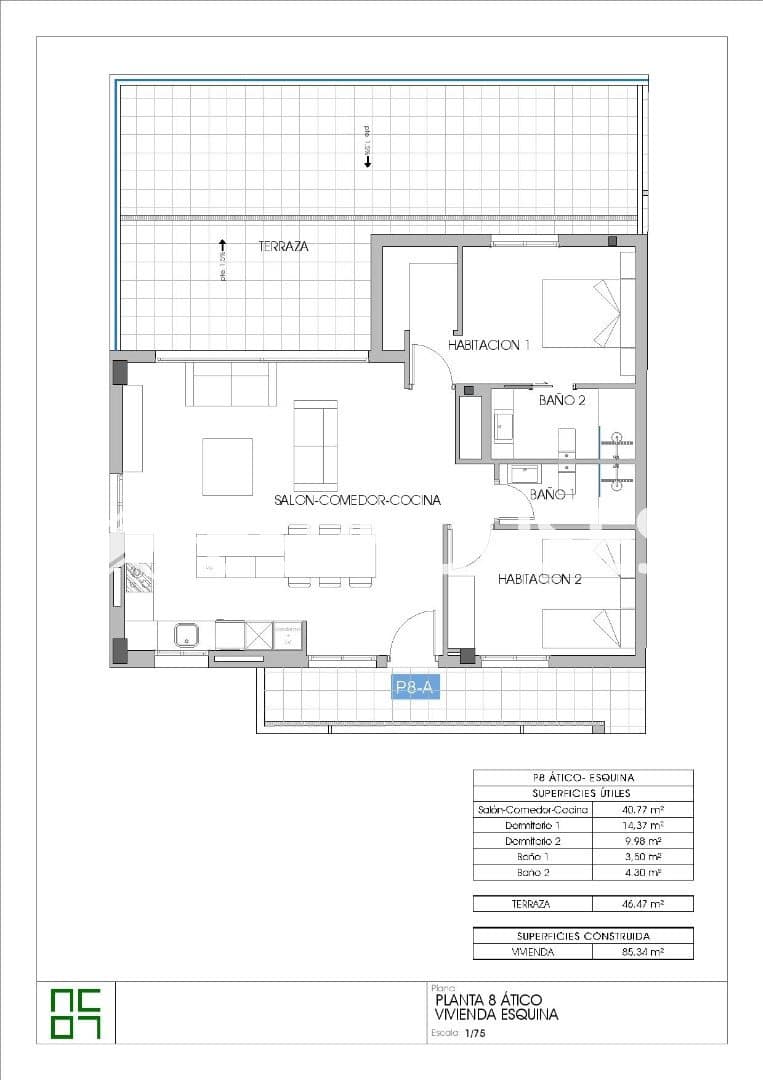 2 sypialnia Penthouse na sprzedaż w La Villajoyosa / Vila Joiosa z basenem garażem - 550 000 € (Ref: 9444177)