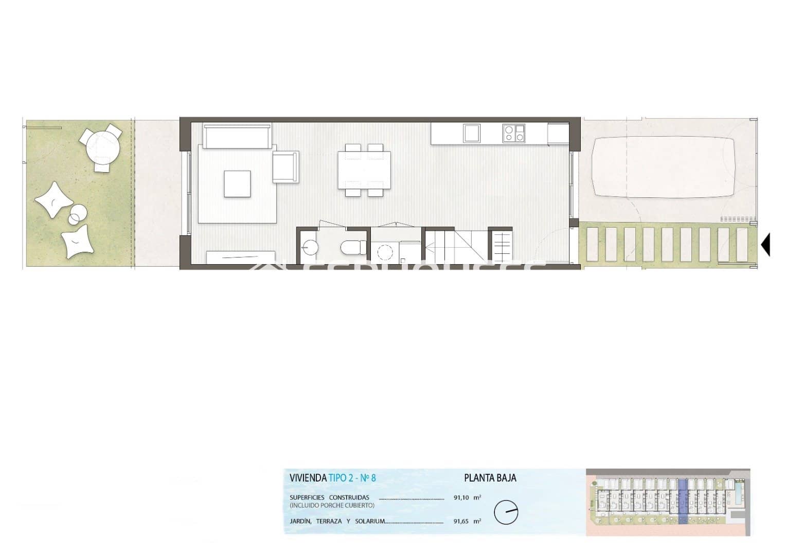 2 soveværelse Semi-Rækkehus til salg i Pilar de la Horadada med swimmingpool - € 314.900 (Ref: 9444179)