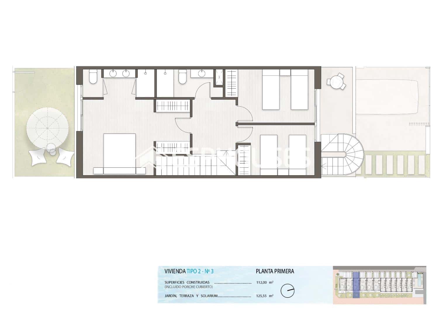 3 Zimmer Bungalow zu verkaufen in Pilar de la Horadada mit Pool Garage - 339.900 € (Ref: 9444180)