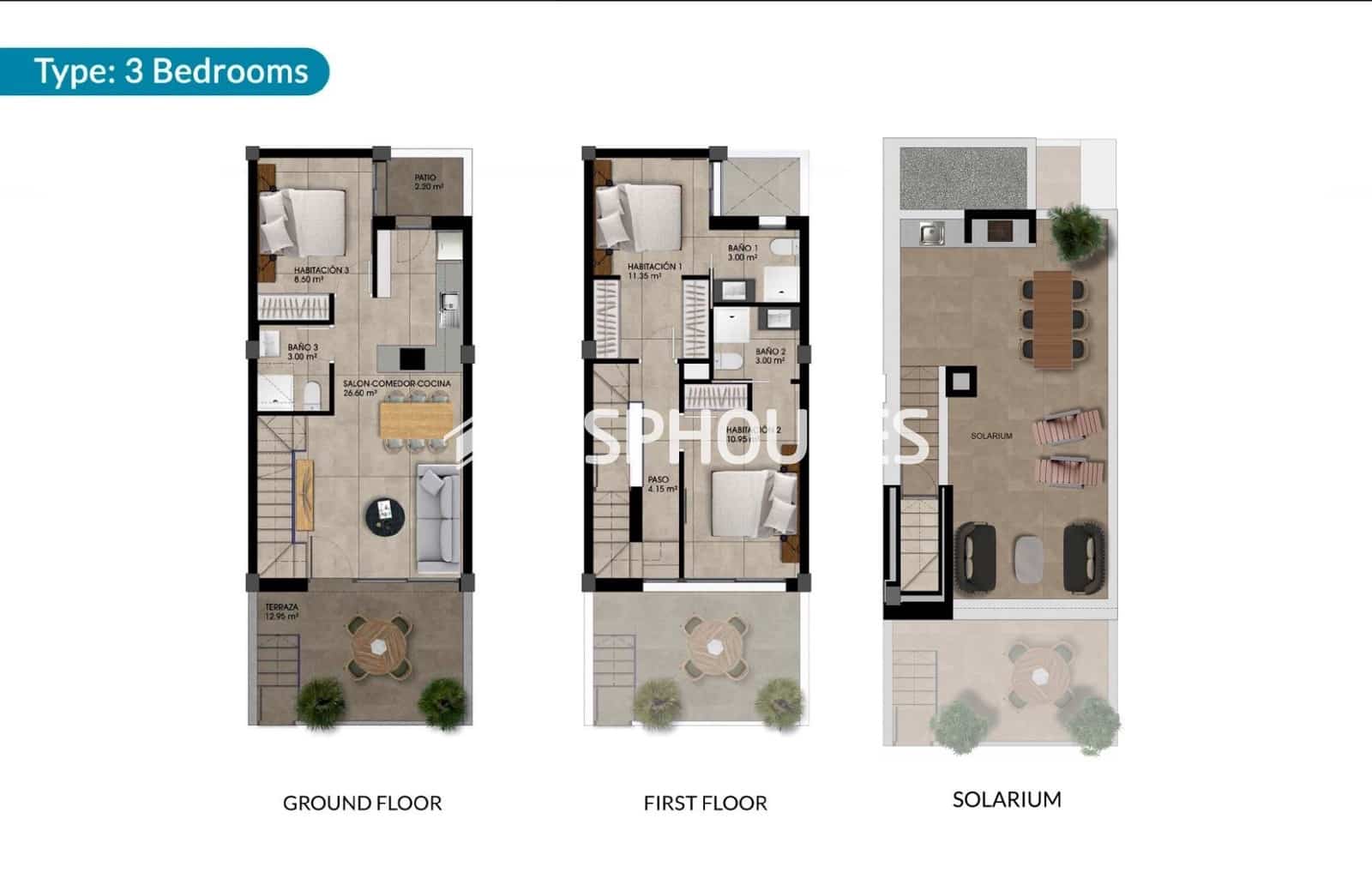 3 soverom Bungalow til salgs i Dolores med svømmebasseng garasje - € 259 000 (Ref: 9444192)