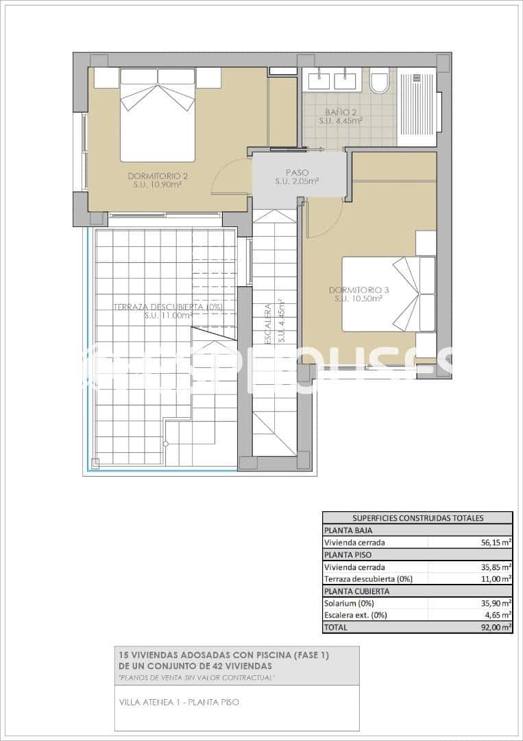3 sovrum Bungalow till salu i Vistabella med pool garage - 352 900 € (Ref: 9444197)