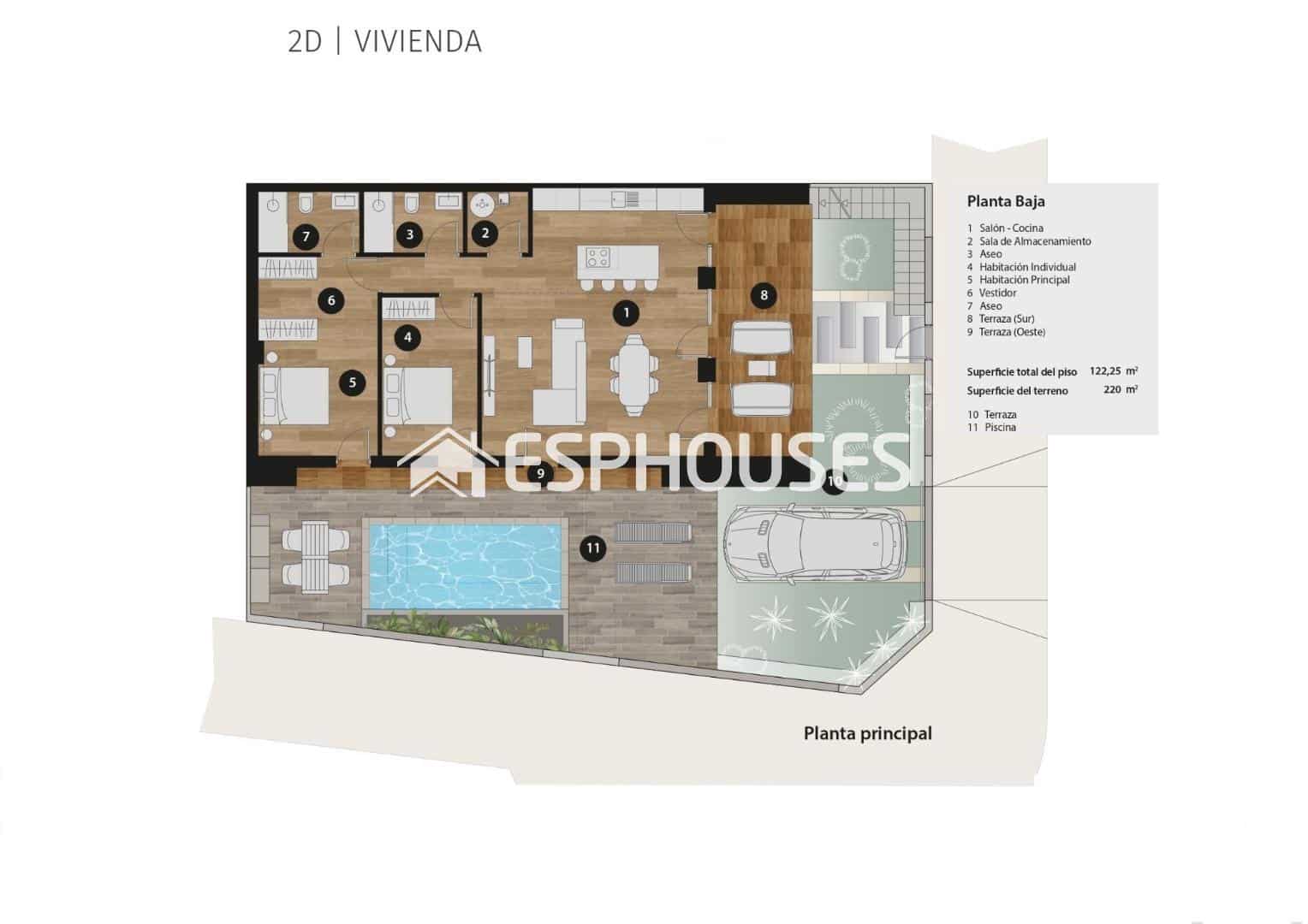 2 Zimmer Bungalow zu verkaufen in Pilar de la Horadada mit Pool Garage - 398.800 € (Ref: 9444215)