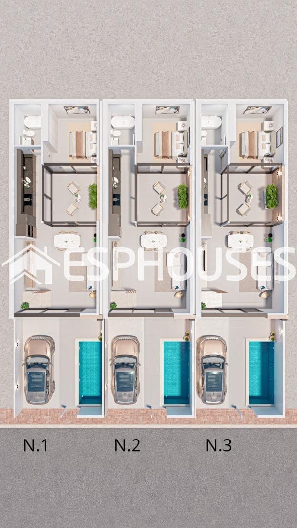 3 makuuhuone Bungalow myytävänä paikassa San Pedro del Pinatar mukana uima-altaan 
autotalli - 305 000 € (Ref: 9444227)