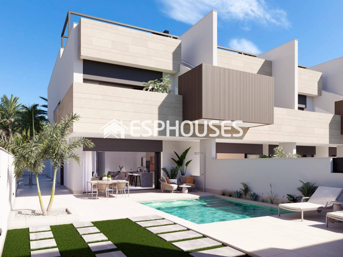 2 makuuhuone Bungalow myytävänä paikassa Pilar de la Horadada mukana uima-altaan - 379 000 € (Ref: 9444235)