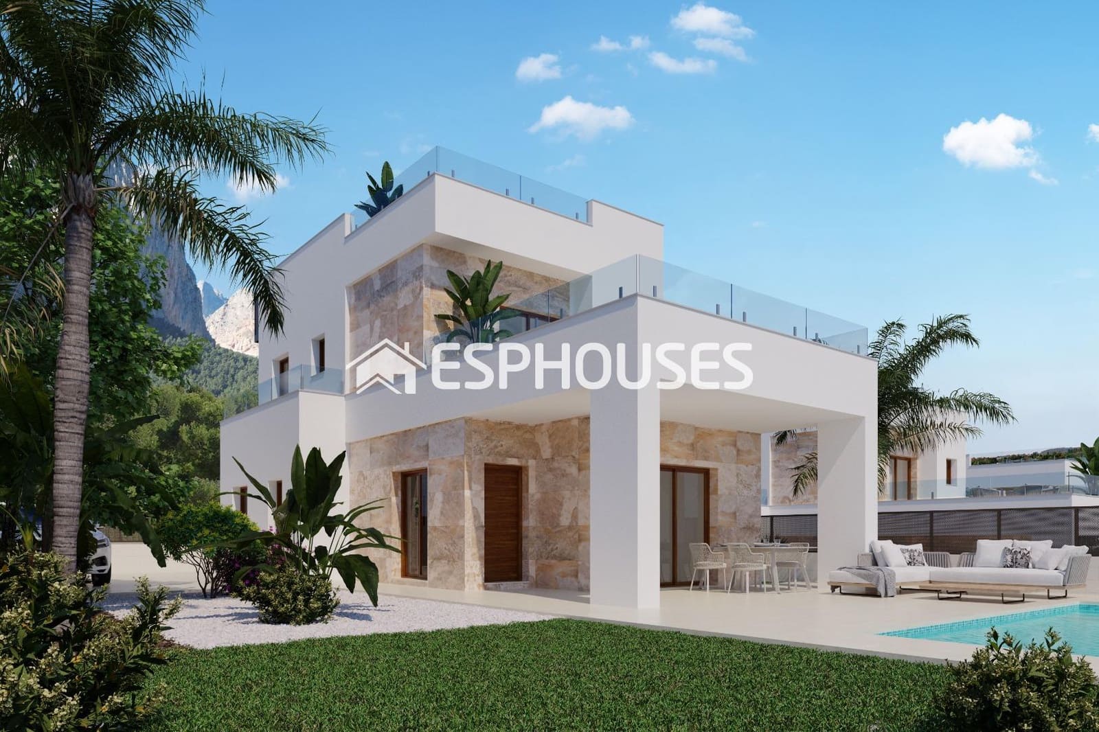 3 makuuhuone Huvila myytävänä paikassa Polop mukana uima-altaan 
autotalli - 598 000 € (Ref: 9444248)