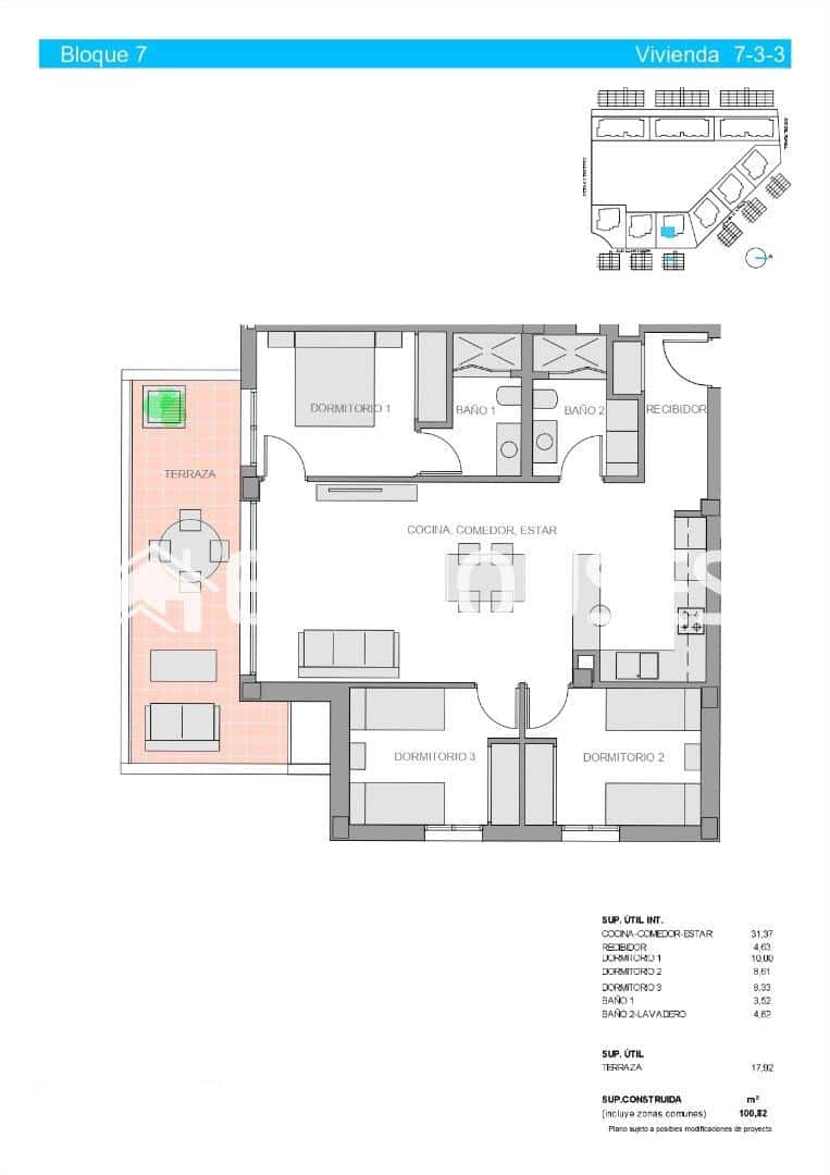3 soveværelse Lejlighed til salg i Guardamar del Segura med swimmingpool garage - € 284.900 (Ref: 9444266)