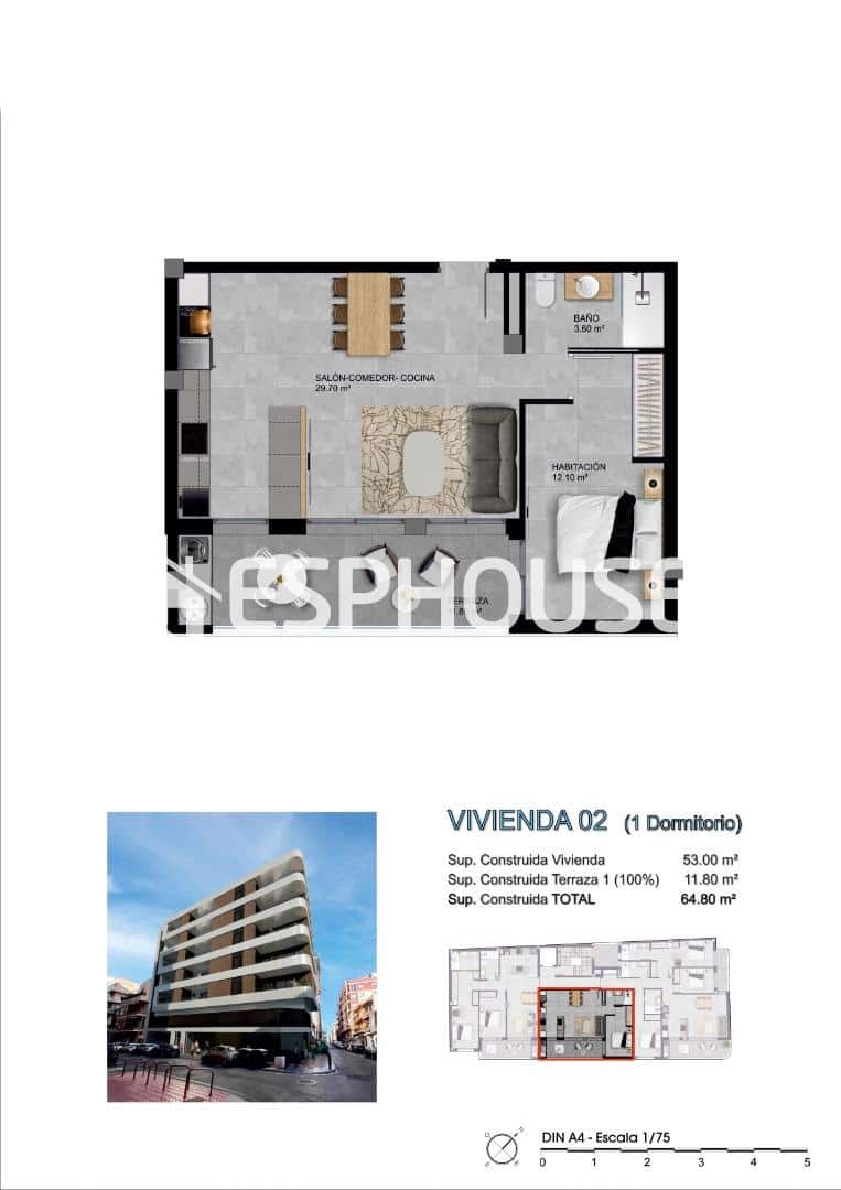 1 sovrum Lägenhet till salu i Santa Pola - 262 650 € (Ref: 9444290)