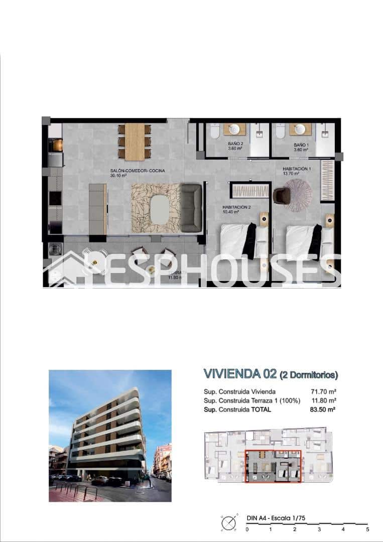 2 quarto Apartamento para venda em Santa Pola - 331 660 € (Ref: 9444293)