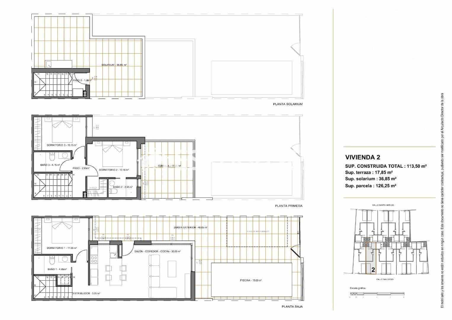 3 makuuhuone Bungalow myytävänä paikassa Santiago de la Ribera mukana uima-altaan 
autotalli - 379 000 € (Ref: 9444302)