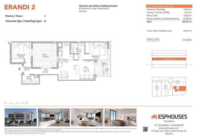 2 sypialnia Apartament na sprzedaż w Florida Baja, Miasto Alicante / Alacant z basenem - 224 500 € (Ref: 9444306)