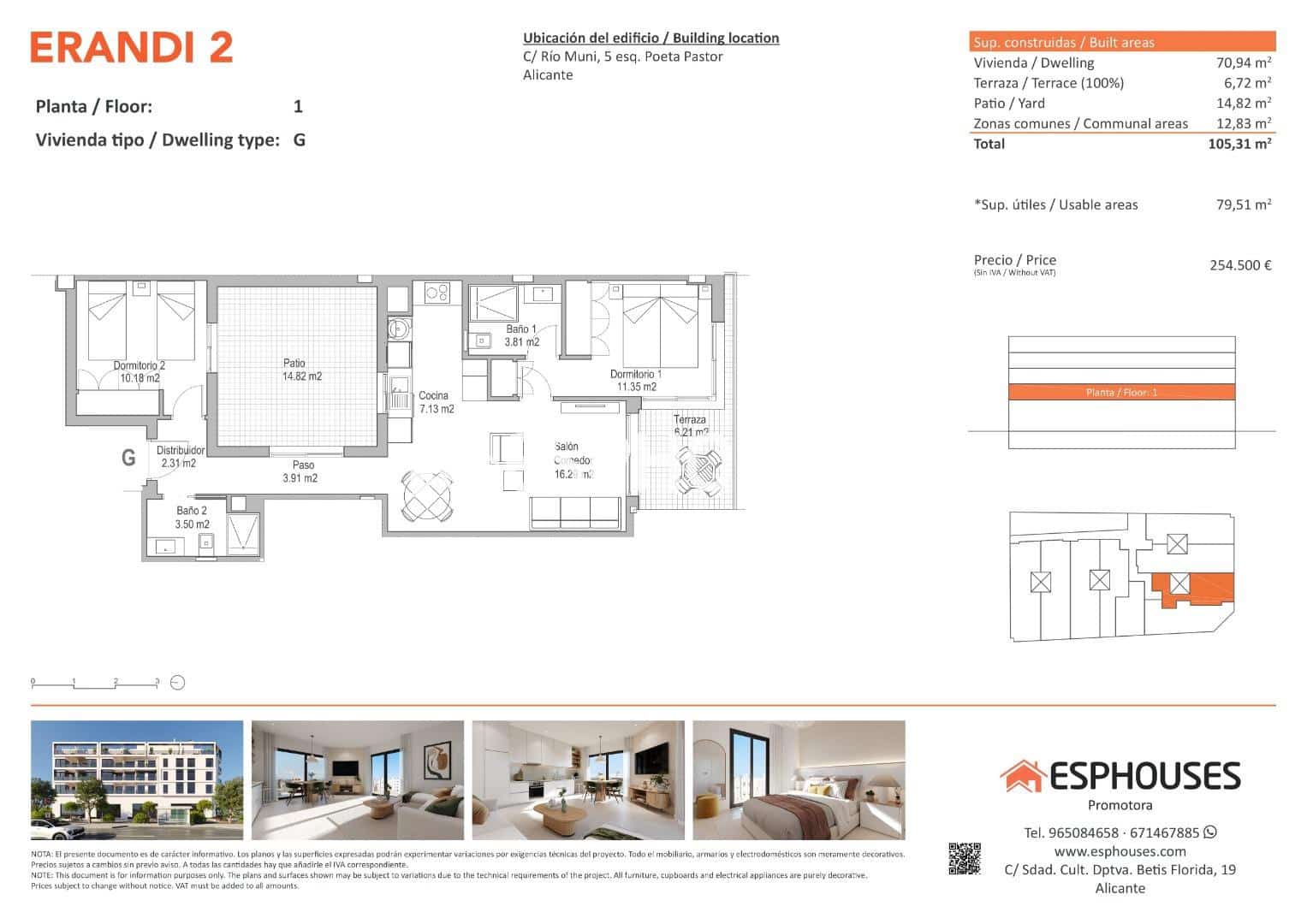 2 quarto Apartamento para venda em Alicante cidade com piscina - 254 500 € (Ref: 9444306)