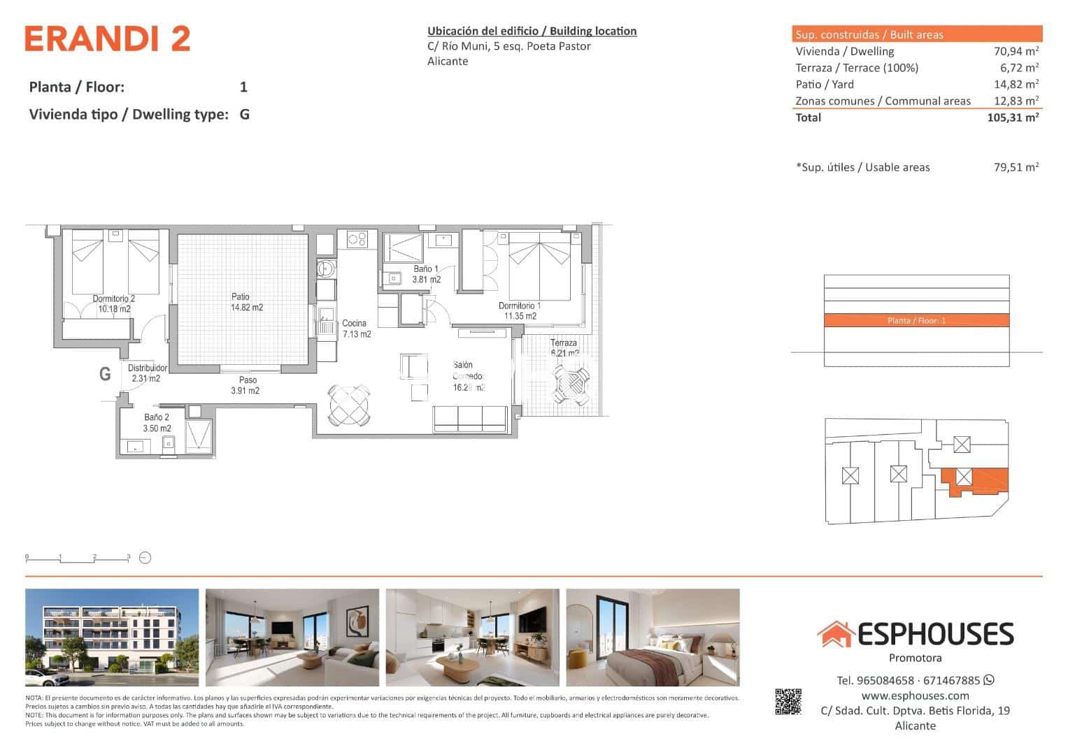 2 bedroom Apartment for sale in Alicante / Alacant city with pool - € 274,000 (Ref: 9444306)