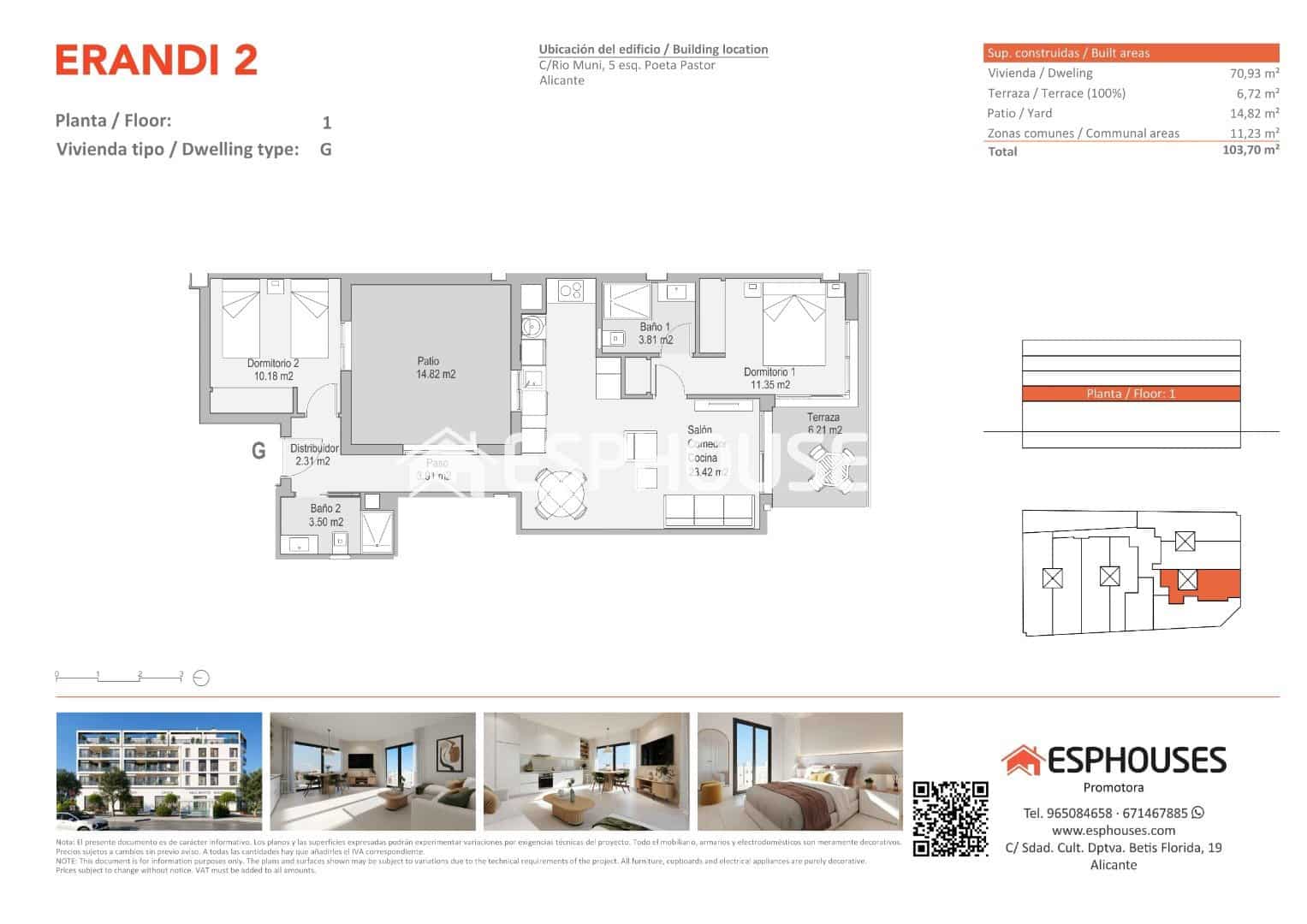 Apartamento de 2 habitaciones en Alicante / Alacant ciudad en venta con piscina - 275.000 € (Ref: 9444306)