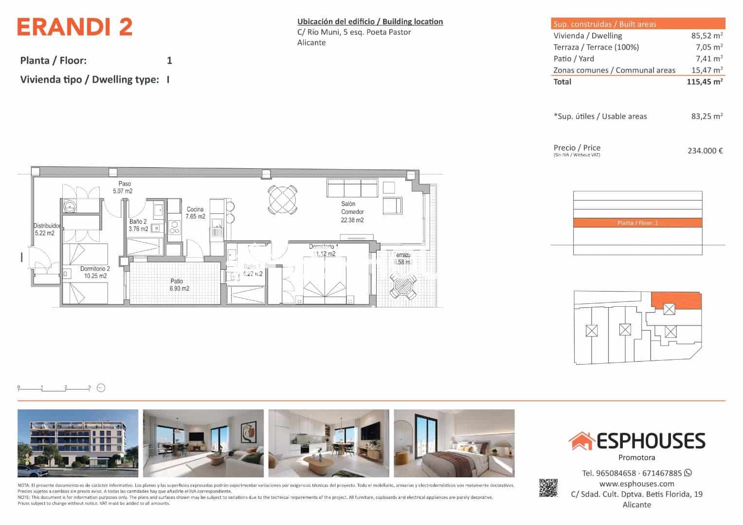 2 soverom Leilighet til salgs i Alicante by med svømmebasseng - € 234 000 (Ref: 9444307)