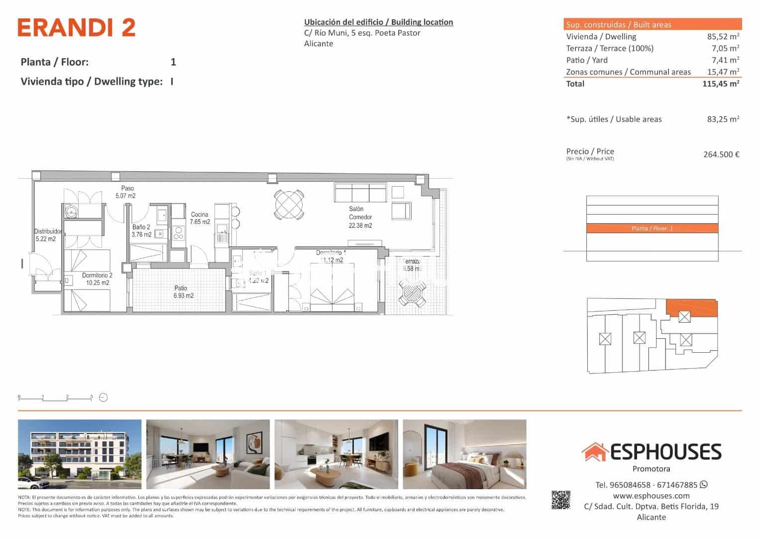2 quarto Apartamento para venda em Alicante cidade com piscina - 264 500 € (Ref: 9444307)