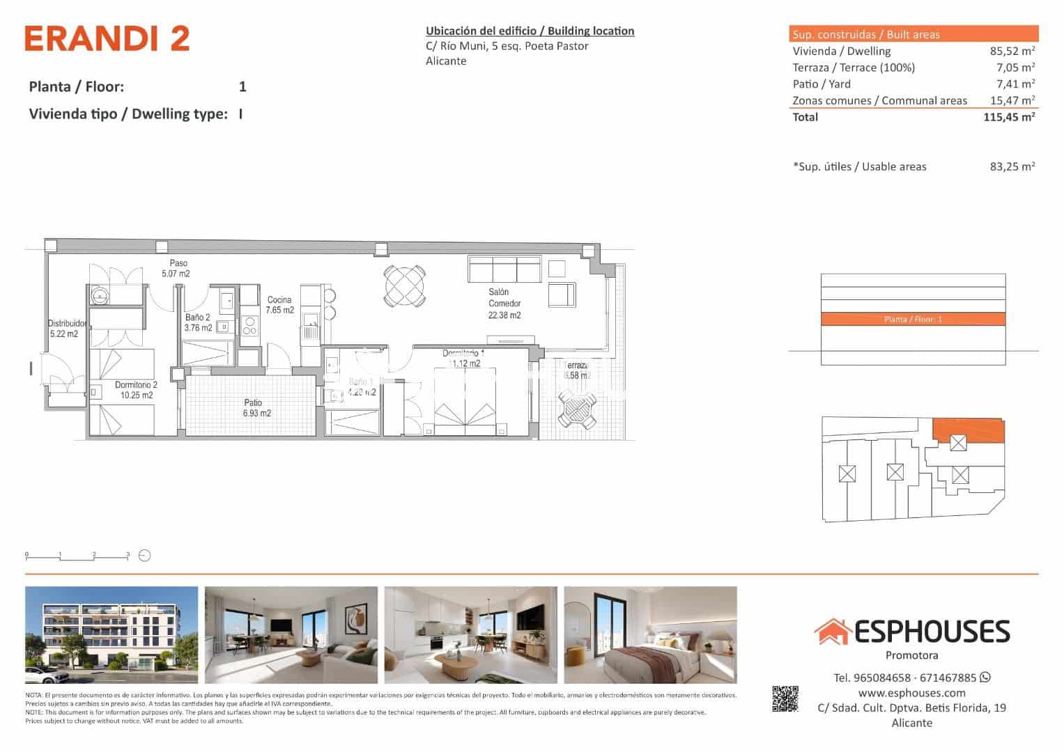 2 bedroom Apartment for sale in Alicante / Alacant city with pool - € 284,000 (Ref: 9444307)