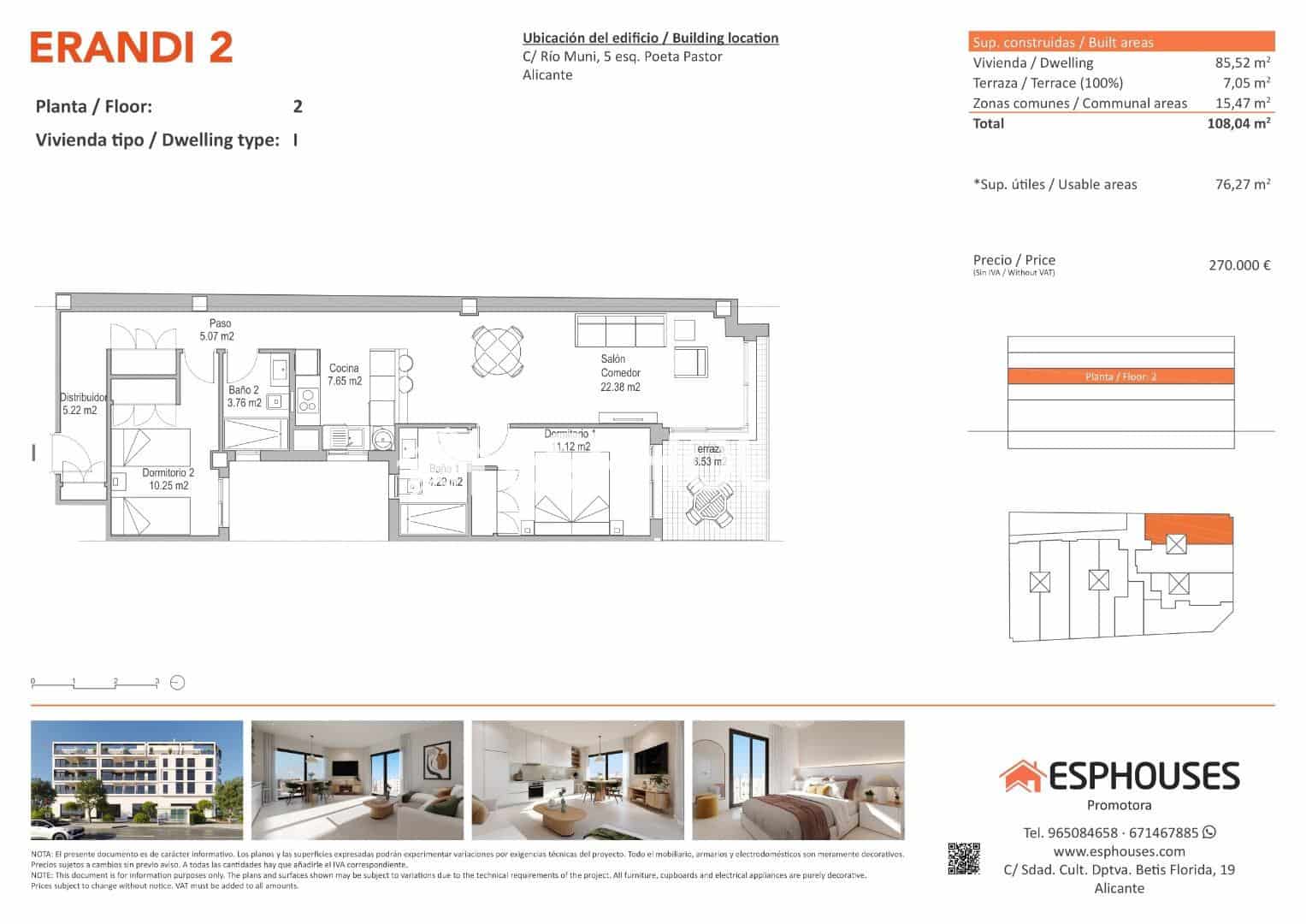 2 quarto Apartamento para venda em Alicante cidade com piscina - 270 000 € (Ref: 9444309)
