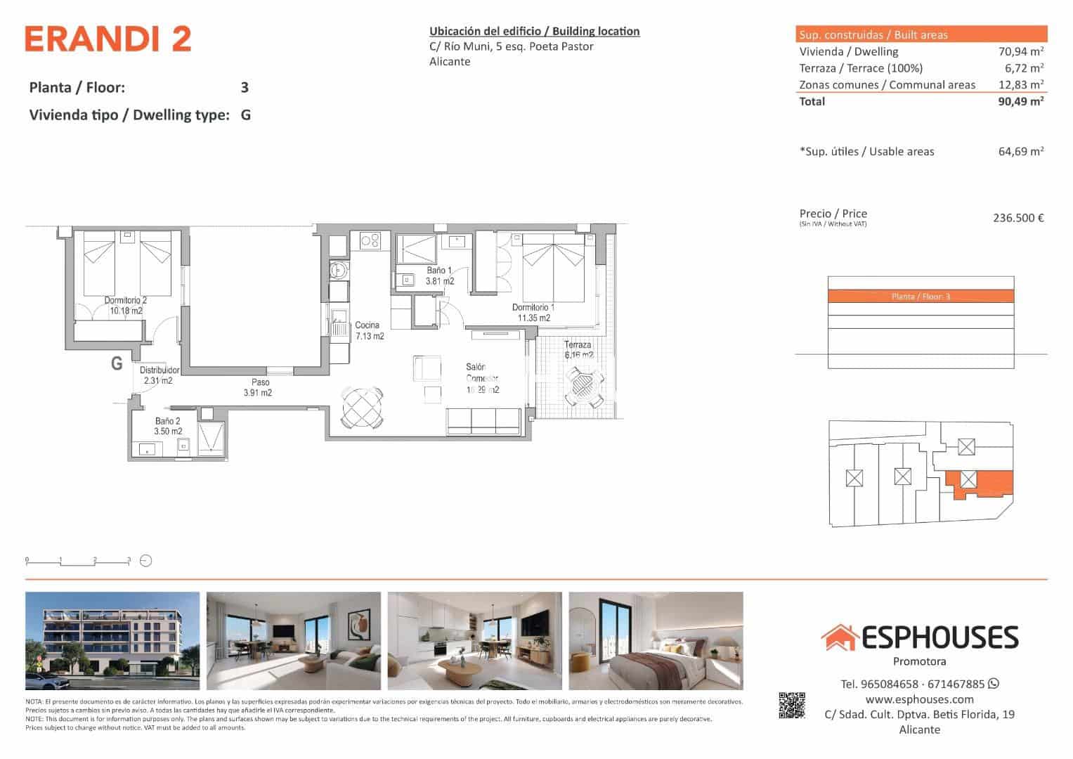 2 soverom Leilighet til salgs i Alicante by med svømmebasseng - € 236 500 (Ref: 9444311)