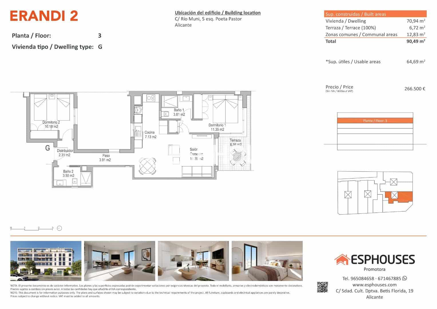 2 quarto Apartamento para venda em Alicante cidade com piscina - 266 500 € (Ref: 9444311)