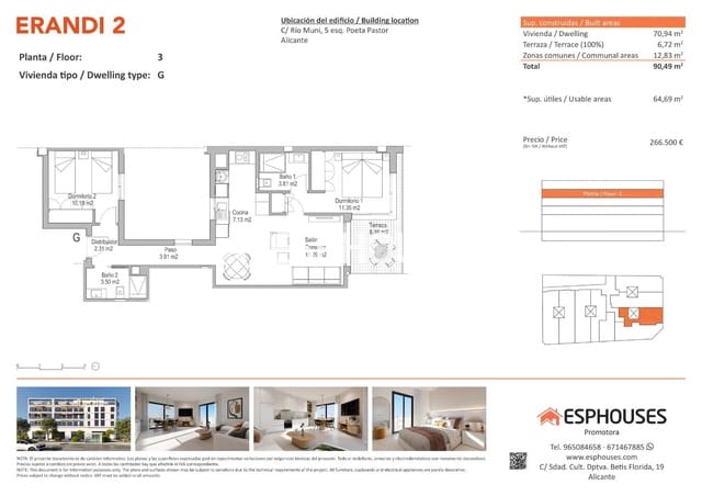 2 soverom Leilighet til salgs i Florida Baja, Alicante by med svømmebasseng - € 266 500 (Ref: 9444311)