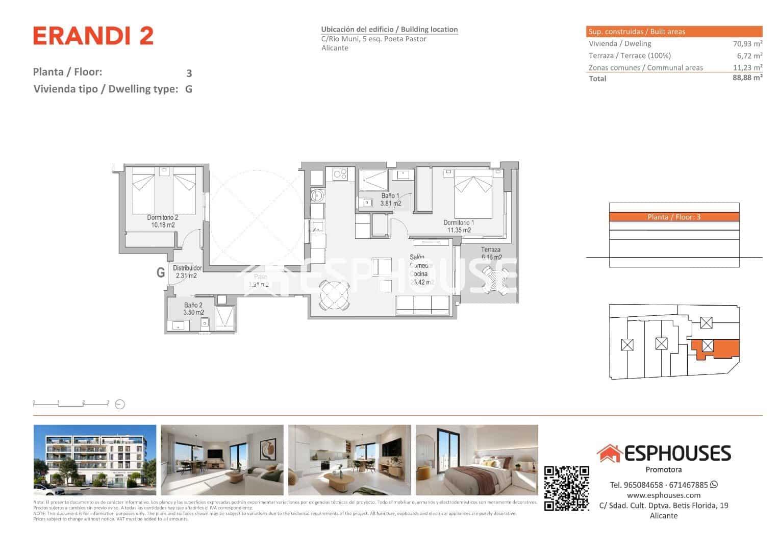 2 soverom Leilighet til salgs i Alicante by med svømmebasseng - € 287 000 (Ref: 9444311)
