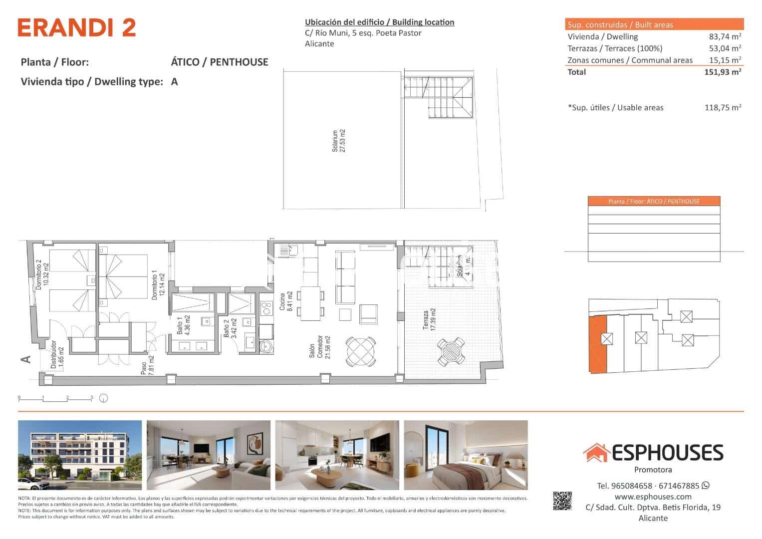 2 bedroom Apartment for sale in Alicante / Alacant city with pool - € 371,000 (Ref: 9444313)