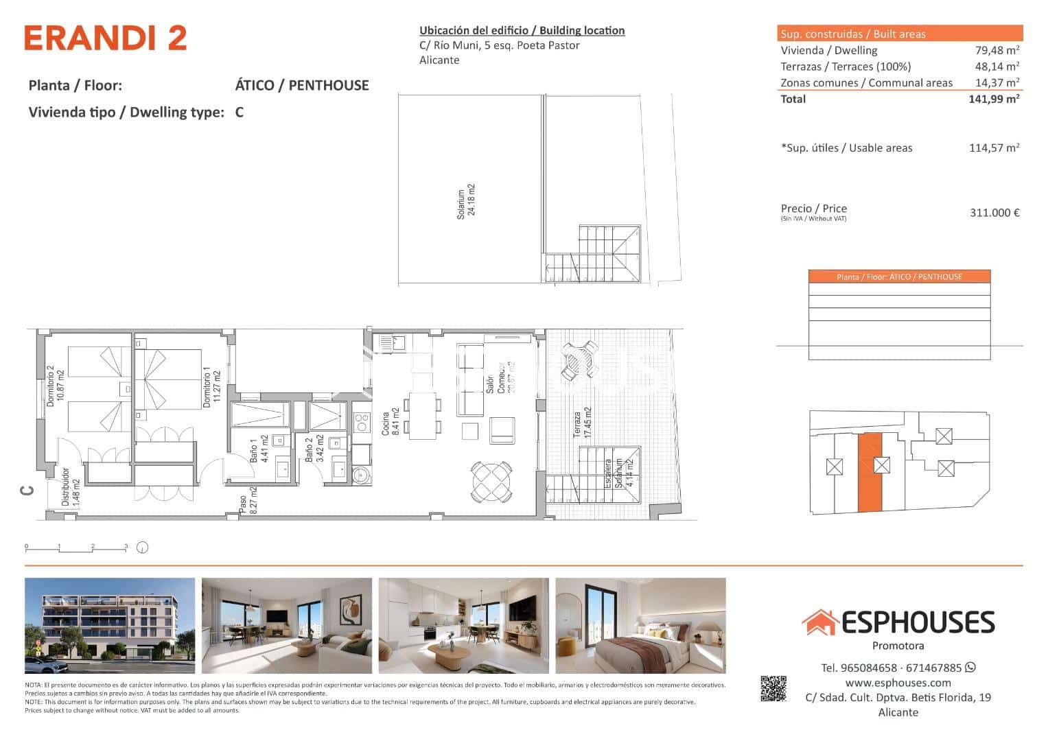 2 soverom Leilighet til salgs i Alicante by med svømmebasseng - € 311 000 (Ref: 9444314)