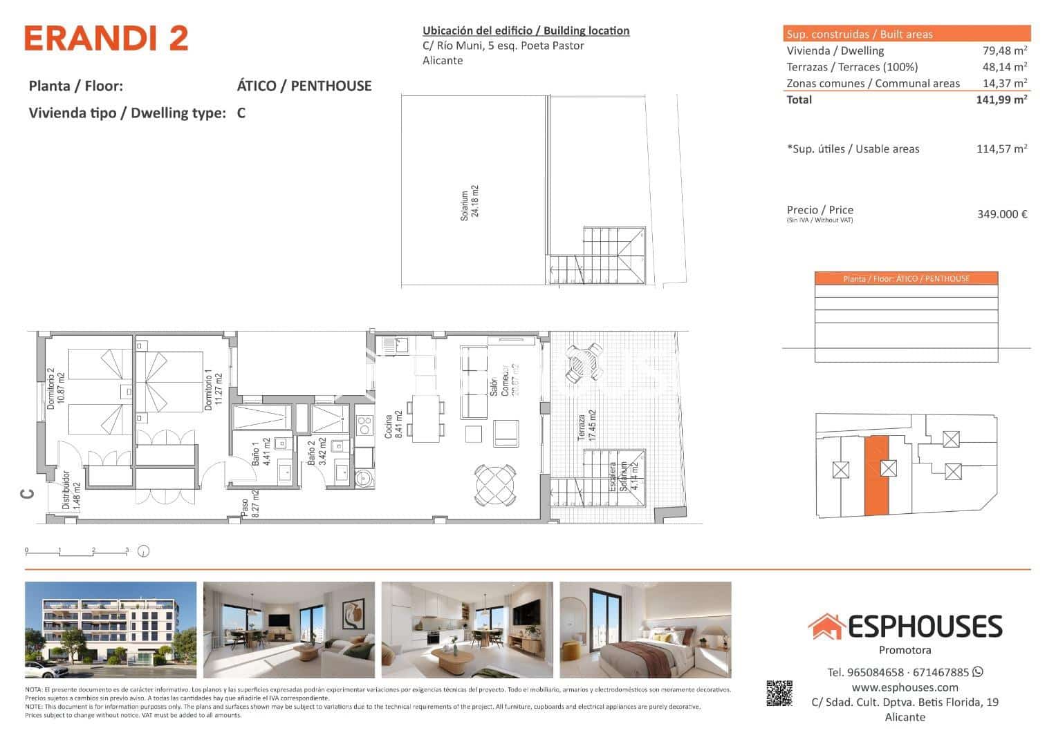 2 quarto Apartamento para venda em Alicante cidade com piscina - 349 000 € (Ref: 9444314)
