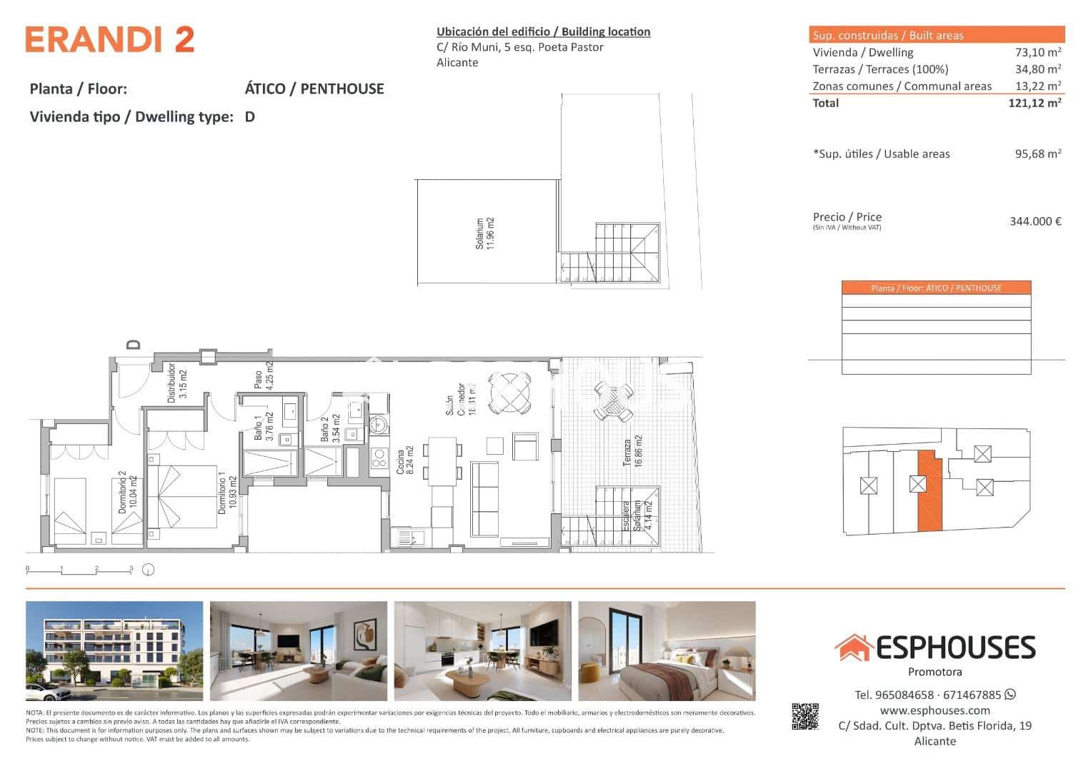 2 quarto Apartamento para venda em Alicante cidade com piscina - 344 000 € (Ref: 9444316)