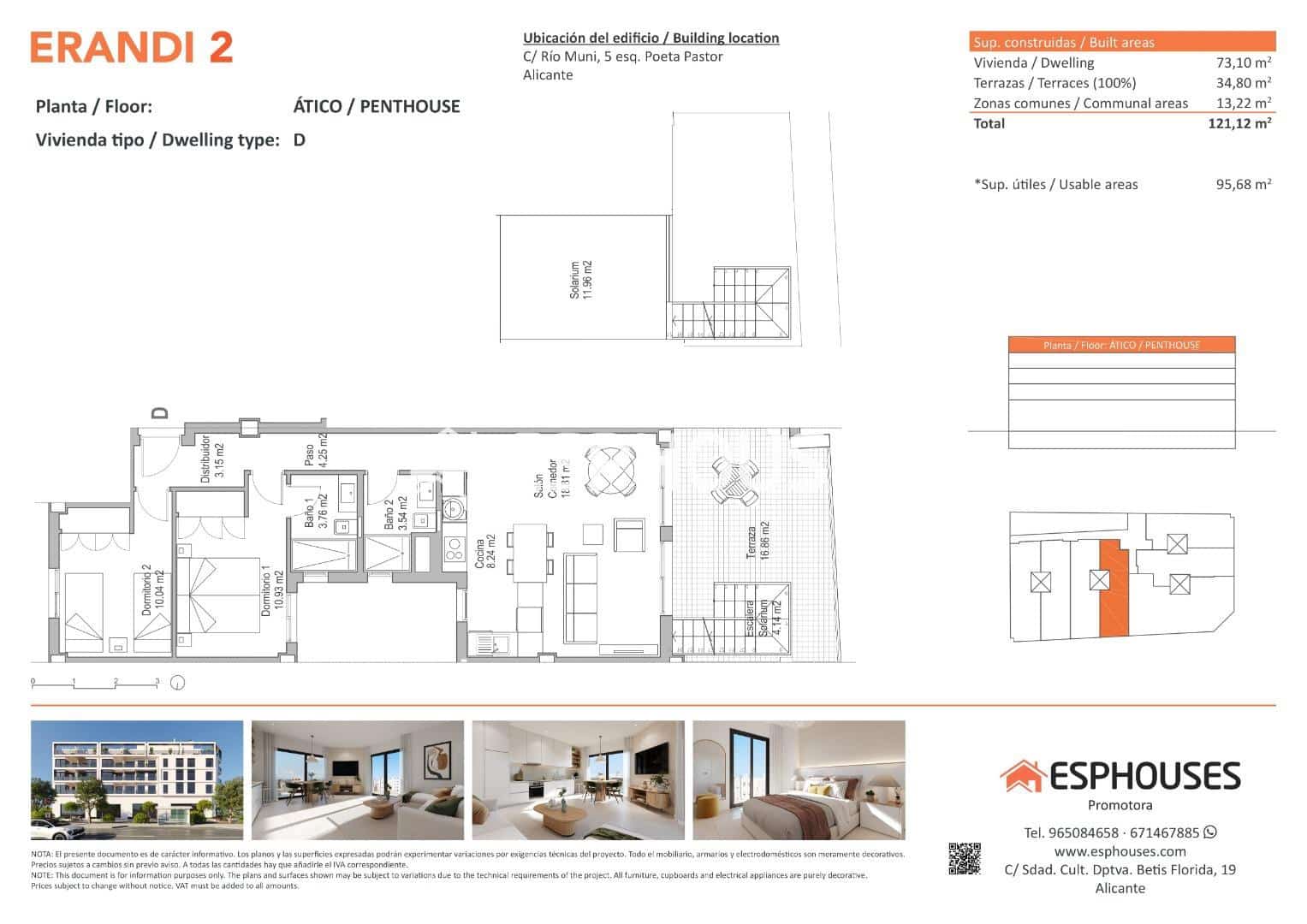 2 bedroom Apartment for sale in Alicante / Alacant city with pool - € 359,000 (Ref: 9444316)