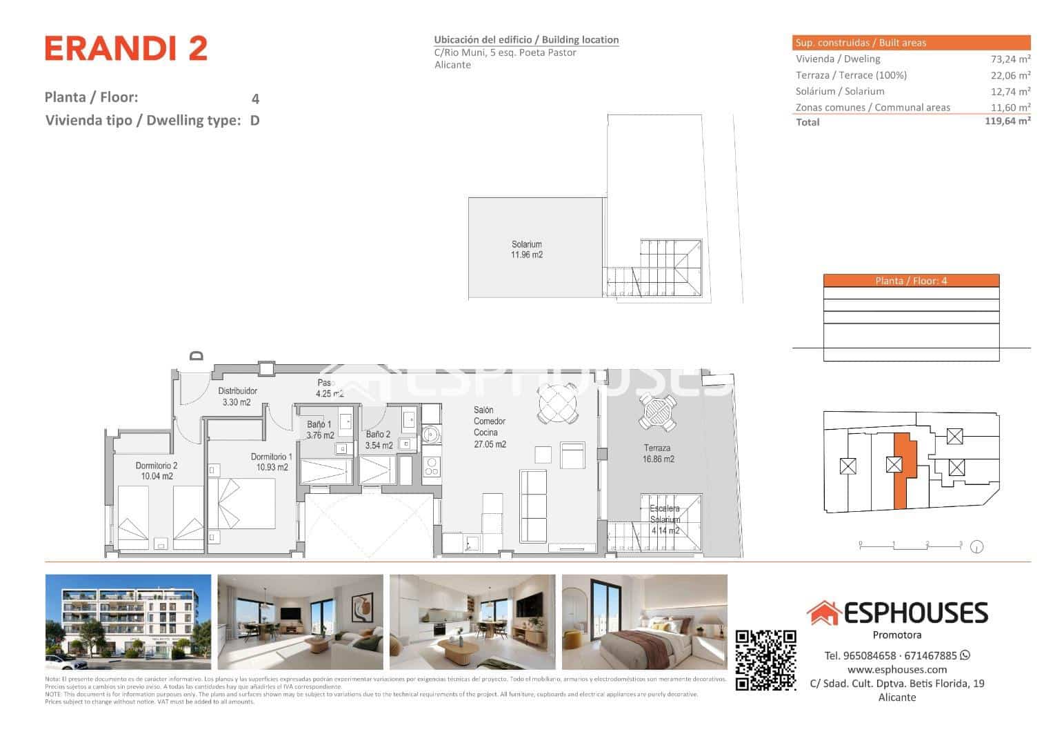 2 chambre Appartement à vendre à Alicante ville avec piscine garage - 359 000 € (Ref: 9444316)