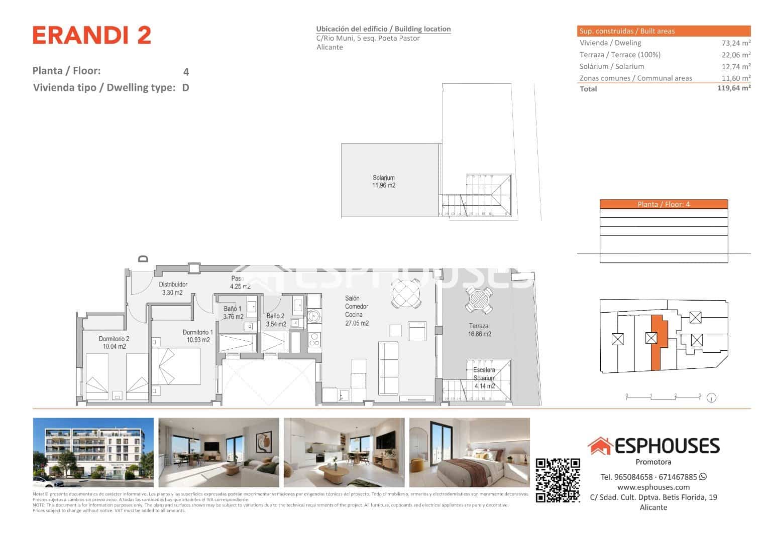 2 soveværelse Penthouse til salg i Alicante by med swimmingpool garage - € 359.000 (Ref: 9444316)