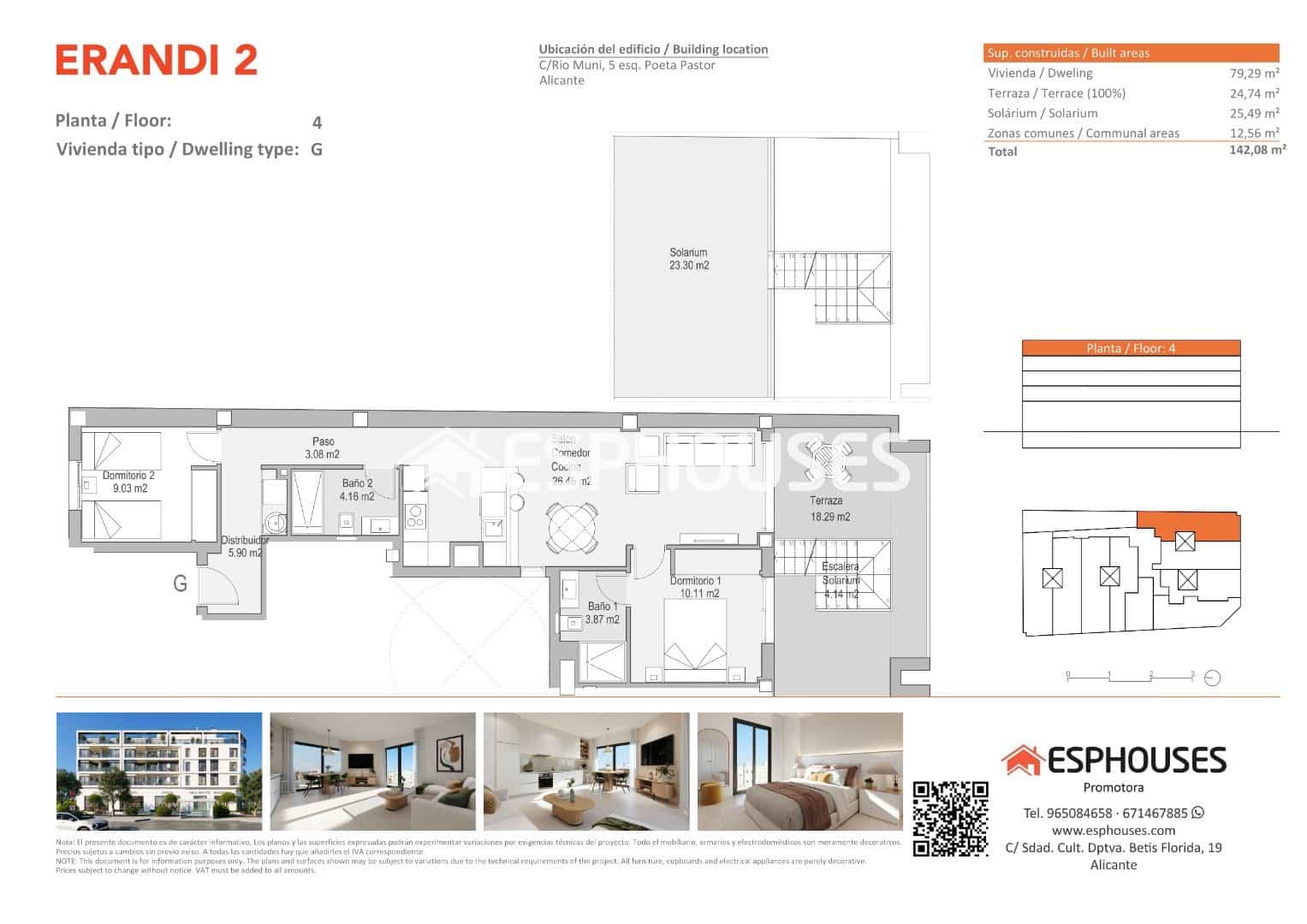 2 soveværelse Penthouse til salg i Alicante by med swimmingpool - € 366.000 (Ref: 9444317)