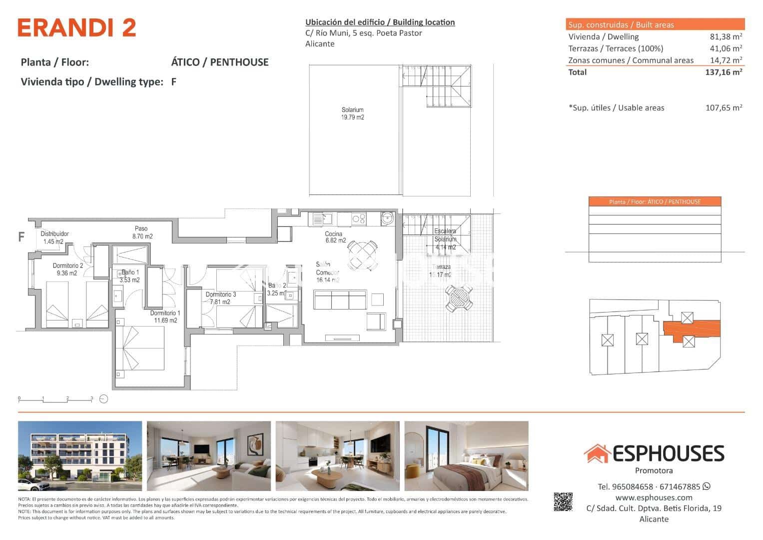 3 bedroom Apartment for sale in Alicante / Alacant city with pool - € 374,000 (Ref: 9444318)