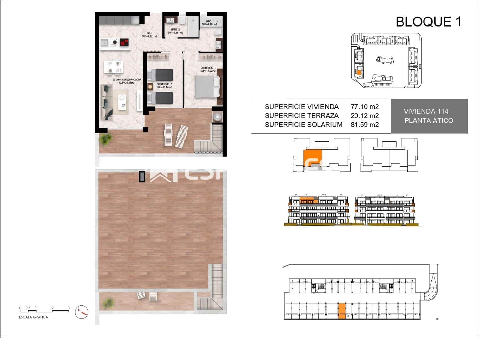 2 bedroom Penthouse for sale in Torrevieja with pool garage - € 344,000 (Ref: 9444360)