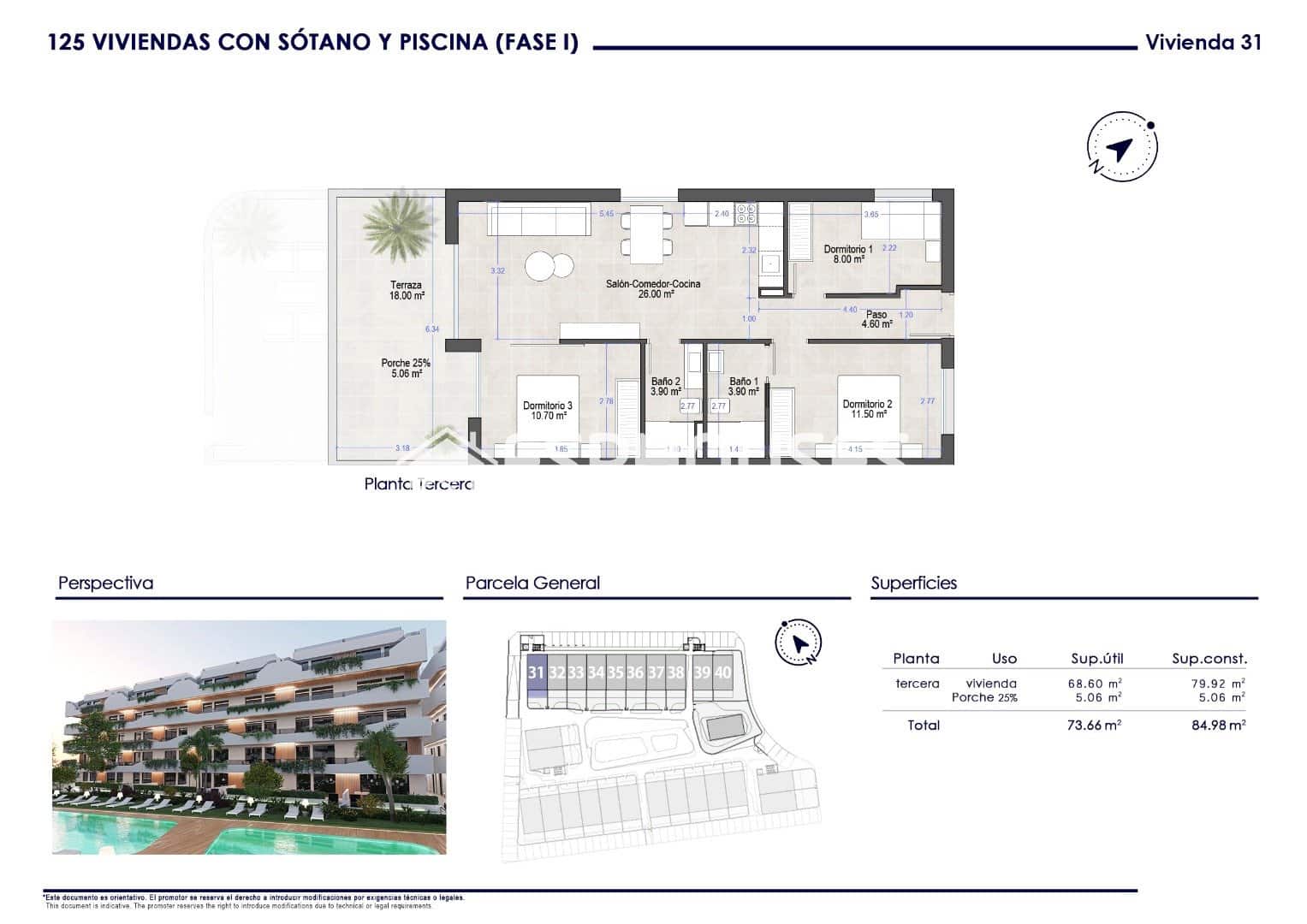 3 bedroom Apartment for sale in Santiago de la Ribera with pool garage - € 250,000 (Ref: 9444416)