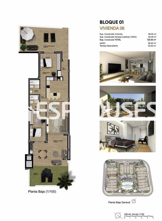 2 makuuhuone Huoneisto myytävänä paikassa Monforte del Cid mukana uima-altaan 
autotalli - 295 000 € (Ref: 9444419)