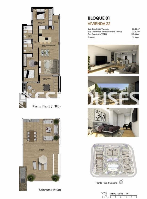 2 chambre Penthouse à vendre à Monforte del Cid avec piscine garage - 365 000 € (Ref: 9444421)