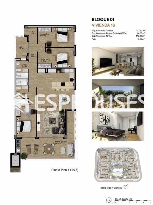 3 sovrum Lägenhet till salu i Monforte del Cid med pool garage - 340 000 € (Ref: 9444425)