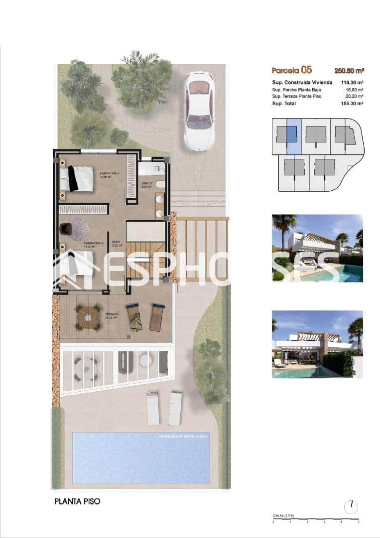3 soveværelse Bungalow til salg i Monforte del Cid med swimmingpool garage - € 489.000 (Ref: 9444426)