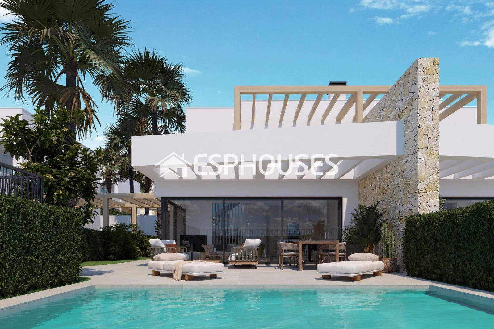 3 soveværelse Bungalow til salg i Monforte del Cid med swimmingpool garage - € 489.000 (Ref: 9444426)