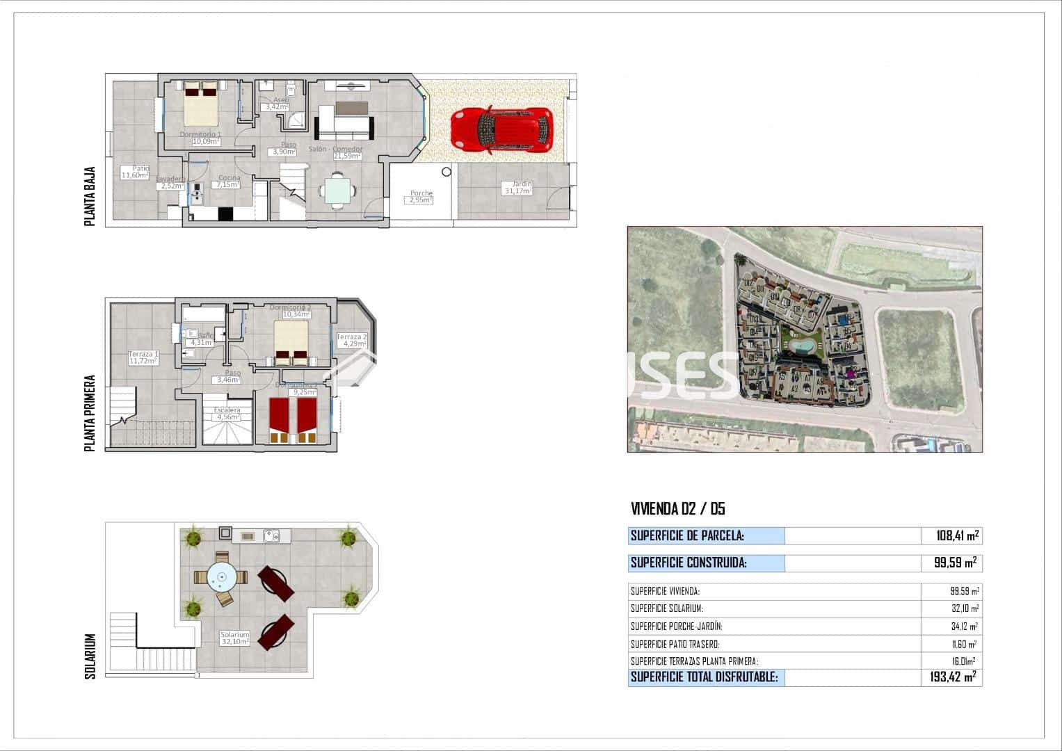 3 sovrum Bungalow till salu i Cox med pool garage - 255 000 € (Ref: 9444432)