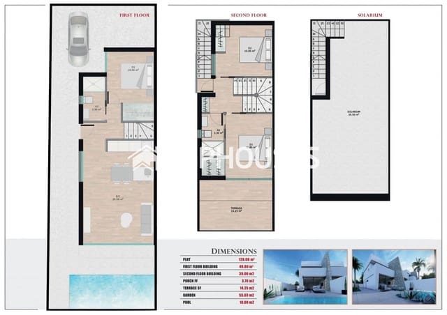 3 quarto Bungalow para venda em Santiago de la Ribera, San Javier com piscina garagem - 369 950 € (Ref: 9445101)